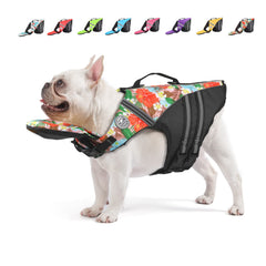 Mklhgty Dog Life Jacket Reflective Dog Life Vest with Removable Neck Float High Buoyancy for Swimming and Boating Ripstop Pet Safety Swimsuit Rescue Handle for Small Medium Large Dogs