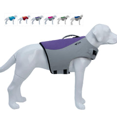 Dog Life Jacket Sport Style Dog Float Coat with Excellent Buoyancy Stylish Dog Swimming Safety Vest with Rescue Handle for Small Medium Large Dogs Purple M