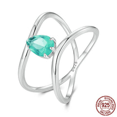 Double-Layer Cross Water Drop Ring