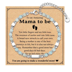 IKIATY First Mothers Day Gifts for Pregnant Mom Women Mom to Be Gifts for 1st Time Mom New Mom Bracelet Jewelry Gifts Pregnancy Birthday Christmas Gifts for Daughter in Law