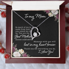 To My Mom, I Love You Forever Love Necklace