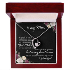 To My Mom, I Love You Forever Love Necklace
