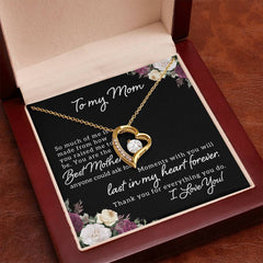 To My Mom, I Love You Forever Love Necklace