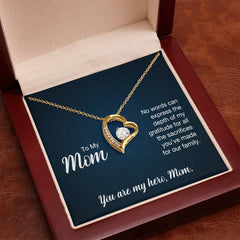 To My Mom, You Are My Hero, Mom Forever Love Necklace
