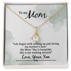 To My Mom, Love Your Son Alluring Beauty Necklace
