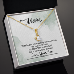 To My Mom, Love Your Son Alluring Beauty Necklace