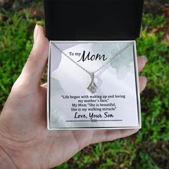 To My Mom, Love Your Son Alluring Beauty Necklace