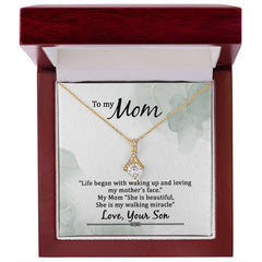 To My Mom, Love Your Son Alluring Beauty Necklace