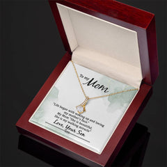 To My Mom, Love Your Son Alluring Beauty Necklace