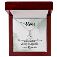 To My Mom, Love Your Son Alluring Beauty Necklace