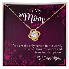 To My Mom, I Love You Love Knot Necklace