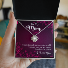 To My Mom, I Love You Love Knot Necklace
