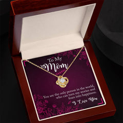 To My Mom, I Love You Love Knot Necklace