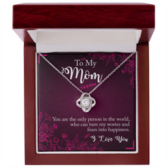 To My Mom, I Love You Love Knot Necklace
