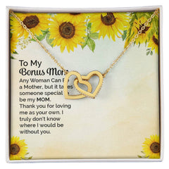 To My Bonus Mom Interlocking Hearts Necklace