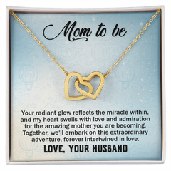 Mom To Be, Love Your Husband Interlocking Hearts Necklace