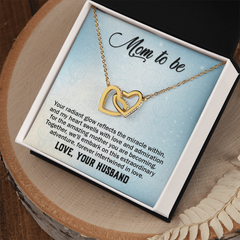 Mom To Be, Love Your Husband Interlocking Hearts Necklace
