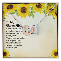 To My Bonus Mom Interlocking Hearts Necklace