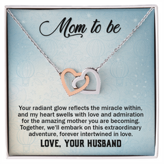 Mom To Be, Love Your Husband Interlocking Hearts Necklace