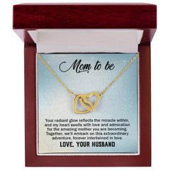 Mom To Be, Love Your Husband Interlocking Hearts Necklace