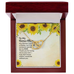 To My Bonus Mom Interlocking Hearts Necklace