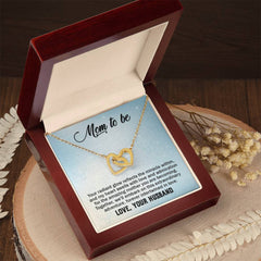 Mom To Be, Love Your Husband Interlocking Hearts Necklace