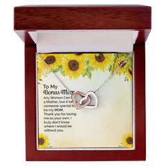 To My Bonus Mom Interlocking Hearts Necklace