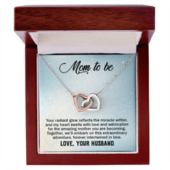 Mom To Be, Love Your Husband Interlocking Hearts Necklace