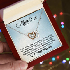 Mom To Be, Love Your Husband Interlocking Hearts Necklace