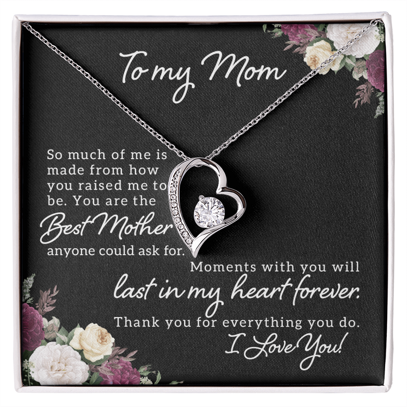 To My Mom, I Love You Forever Love Necklace
