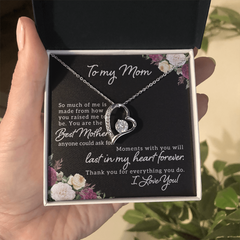 To My Mom, I Love You Forever Love Necklace