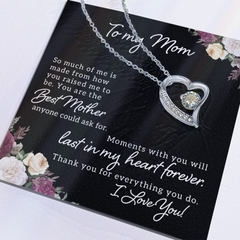 To My Mom, I Love You Forever Love Necklace