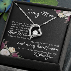 To My Mom, I Love You Forever Love Necklace