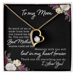 To My Mom, I Love You Forever Love Necklace