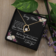 To My Mom, I Love You Forever Love Necklace