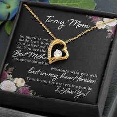 To My Mom, I Love You Forever Love Necklace