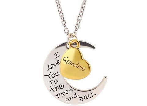 Necklace with Moon Pendant for Grandma