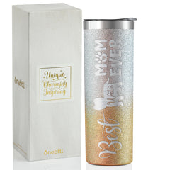 Onebttl Dog Mom Gifts Dog Lover Gifts for Women Best Dog Mom Ever 20 oz Glitter Silver-Gold Insulated Tumbler - Westie Mom